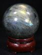 Flashy Labradorite Sphere - Great Color Play #32059-2